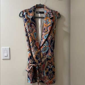 Zara Multicolor Paisley Vest